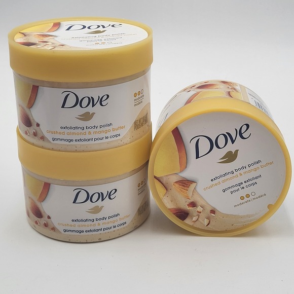 Dove Other - Lot of 3 Dove Exfoliating Body Polish 10.5oz. Crushed Almond & Mango Butter